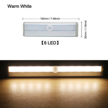 Load image into Gallery viewer, 6/10 LEDs PIR LED Motion Sensor Light Cupboard Wardrobe
